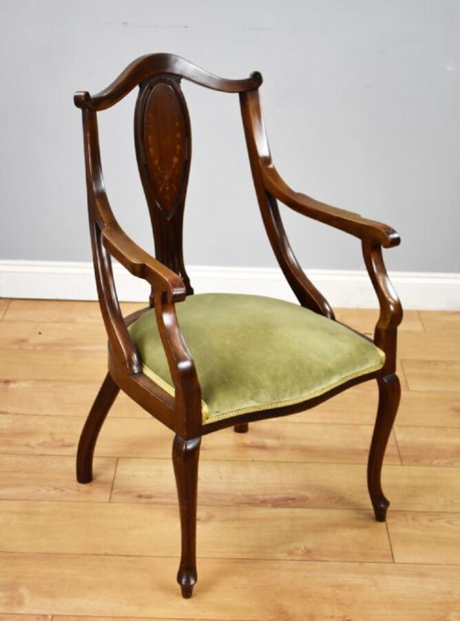 Antique Victorian Mahogany Inlaid Lounge Suite