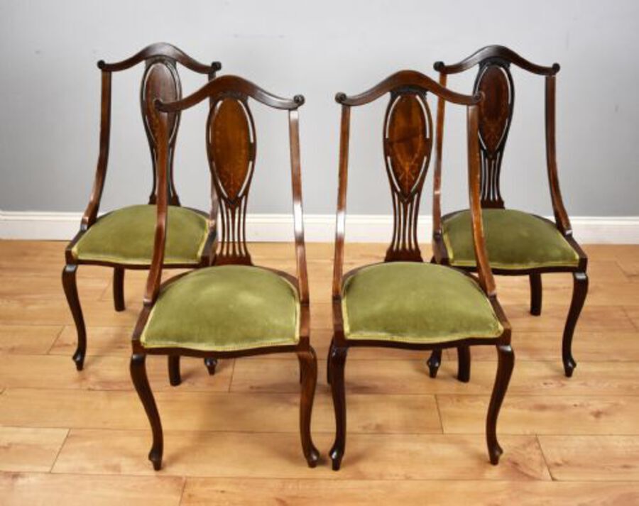 Antique Victorian Mahogany Inlaid Lounge Suite
