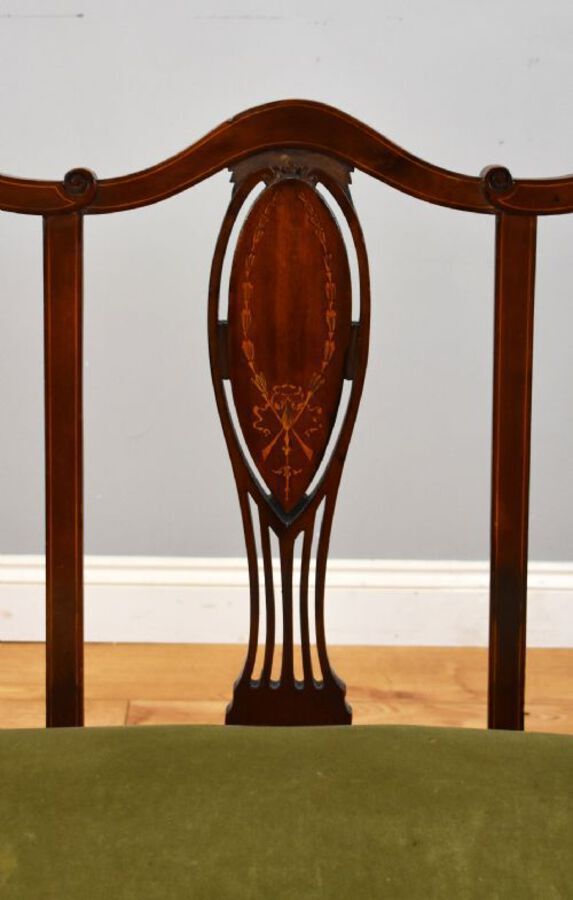 Antique Victorian Mahogany Inlaid Lounge Suite