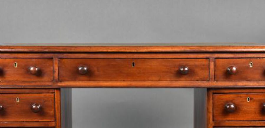 Antique Victorian Mahogany Pedestal Desk