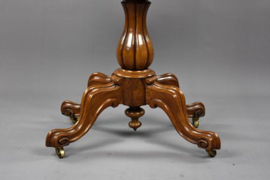 Antique Victorian Burr Walnut Serpentine Card Table