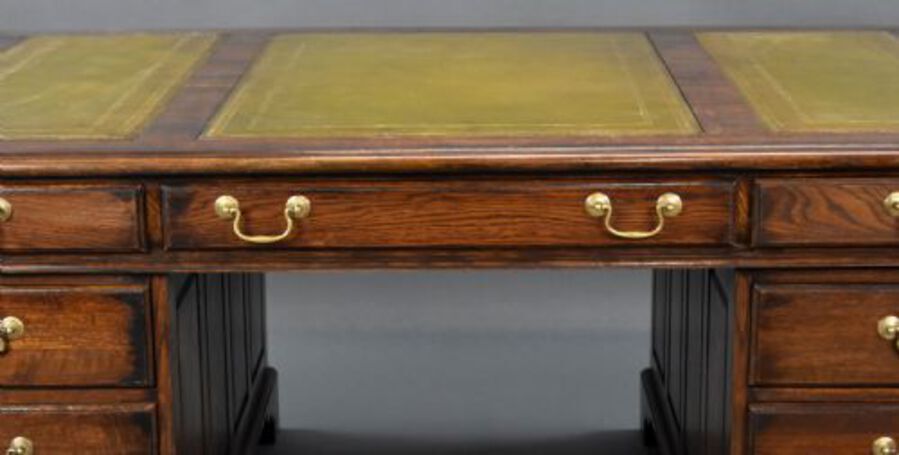 Antique Oak Partners Desk