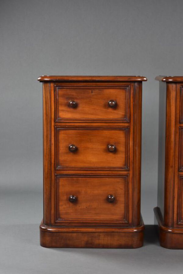 Antique Pair Victorian Mahogany Bedside Chests