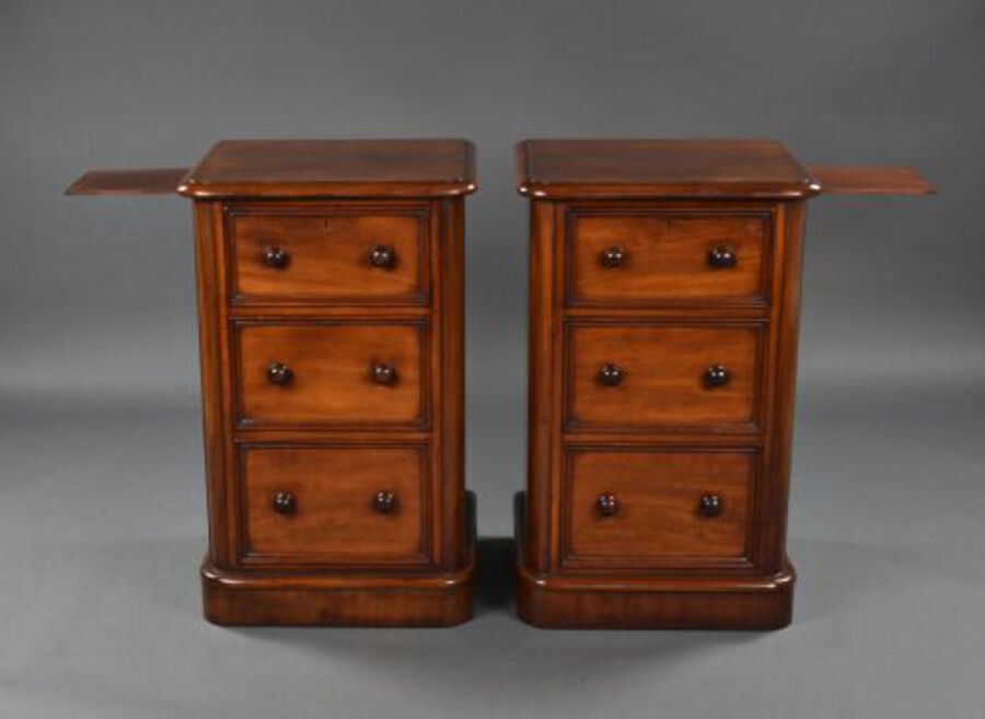 Antique Pair Victorian Mahogany Bedside Chests