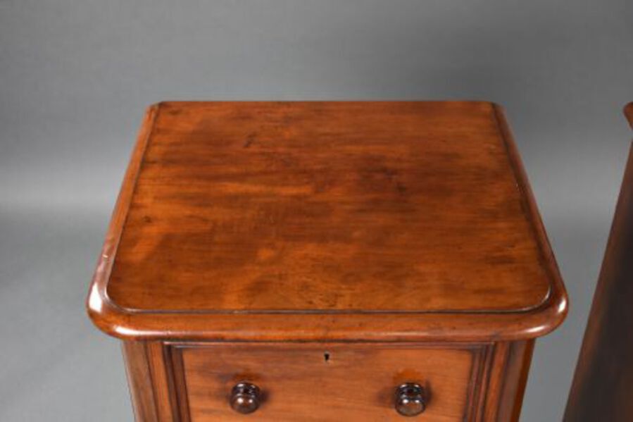 Antique Pair Victorian Mahogany Bedside Chests