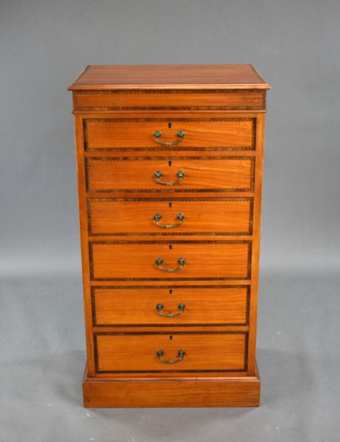 Antique Edwardian Satinwood and Inlaid Chest of Drawers