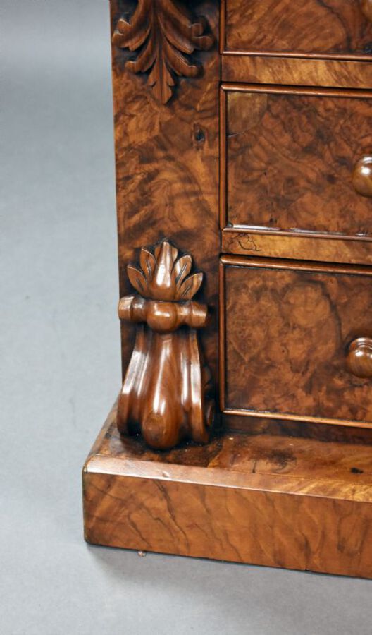 Antique Victorian Burr Walnut Partners Desk