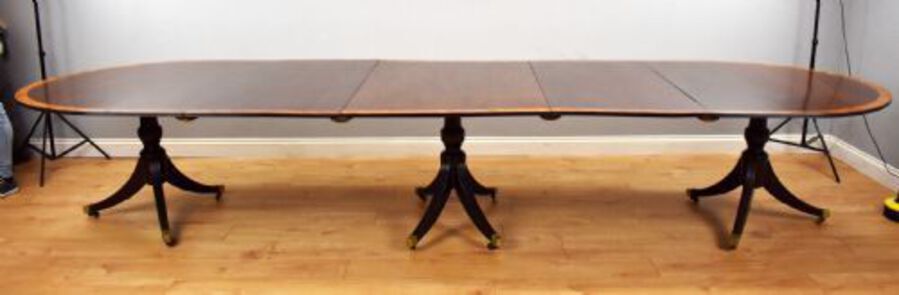Regency Style Mahogany Pedestal Dining Table
