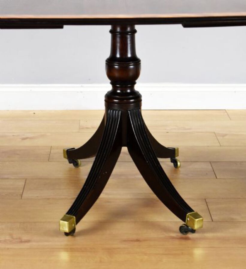 Antique Regency Style Mahogany Pedestal Dining Table