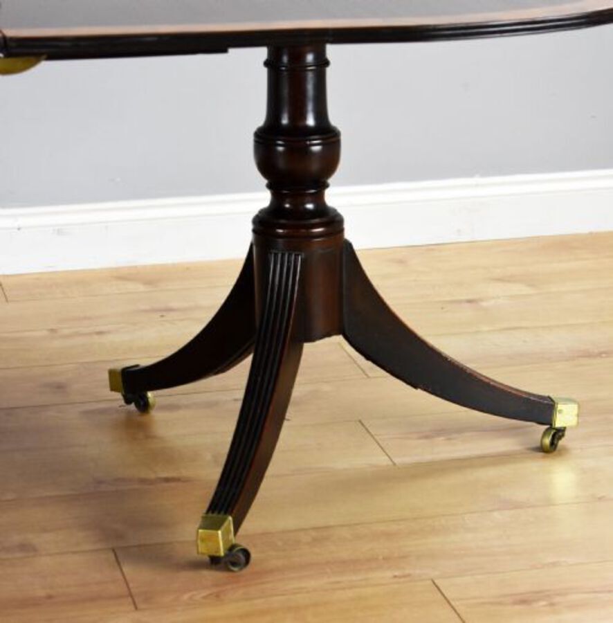 Antique Regency Style Mahogany Pedestal Dining Table