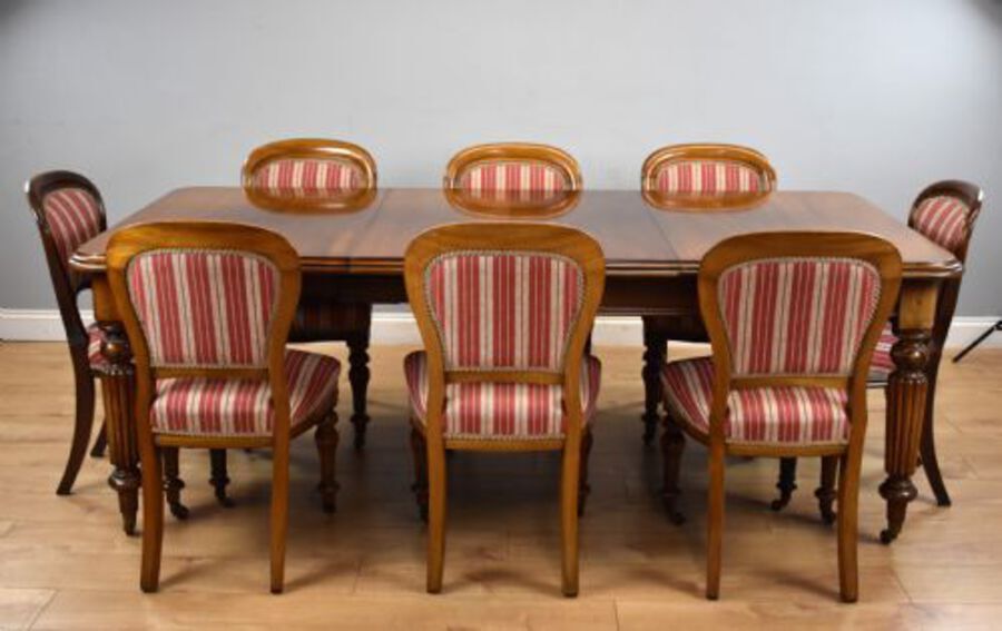 Victorian Mahogany Extending Dining Table &amp; 10 Chairs