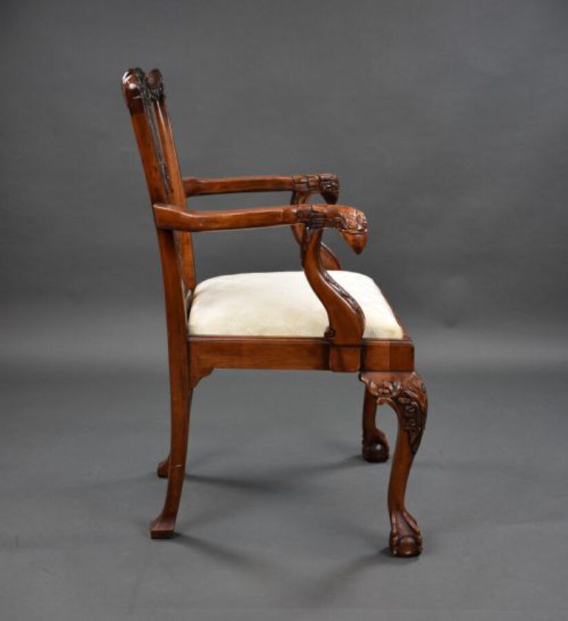 Antique Set of 8 Chippendale Style Dining Chairs