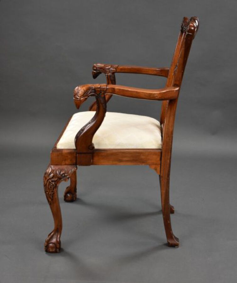 Antique Set of 8 Chippendale Style Dining Chairs