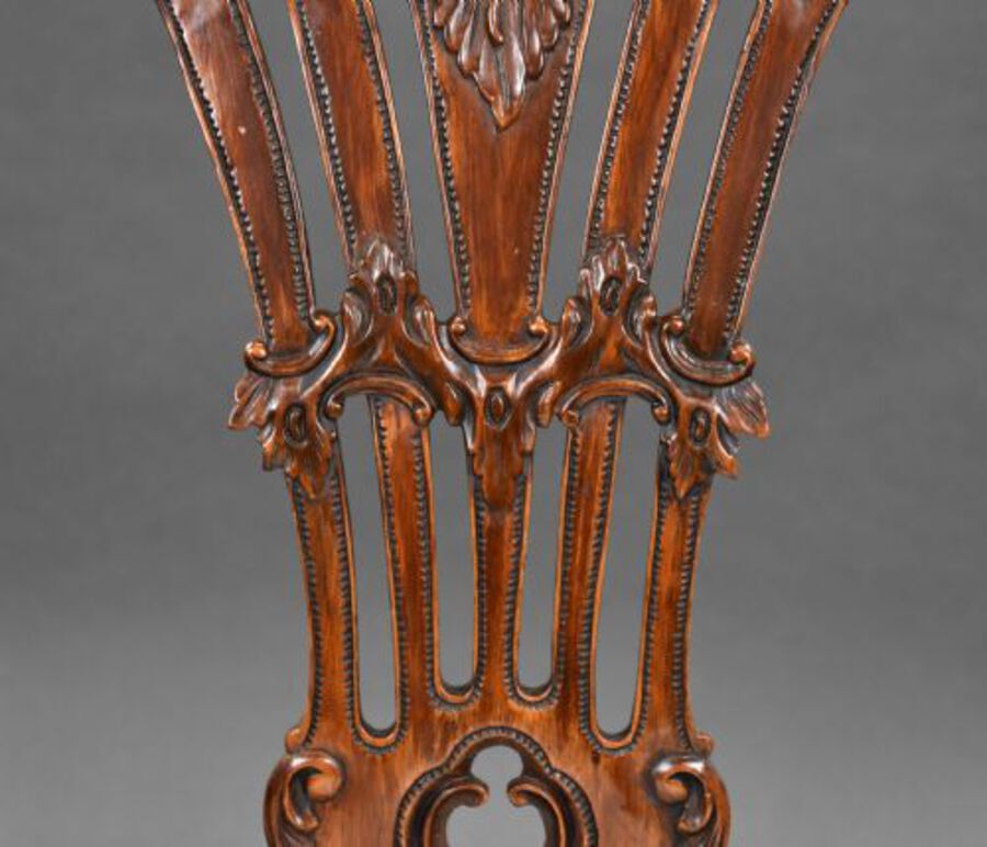 Antique Set of 8 Chippendale Style Dining Chairs