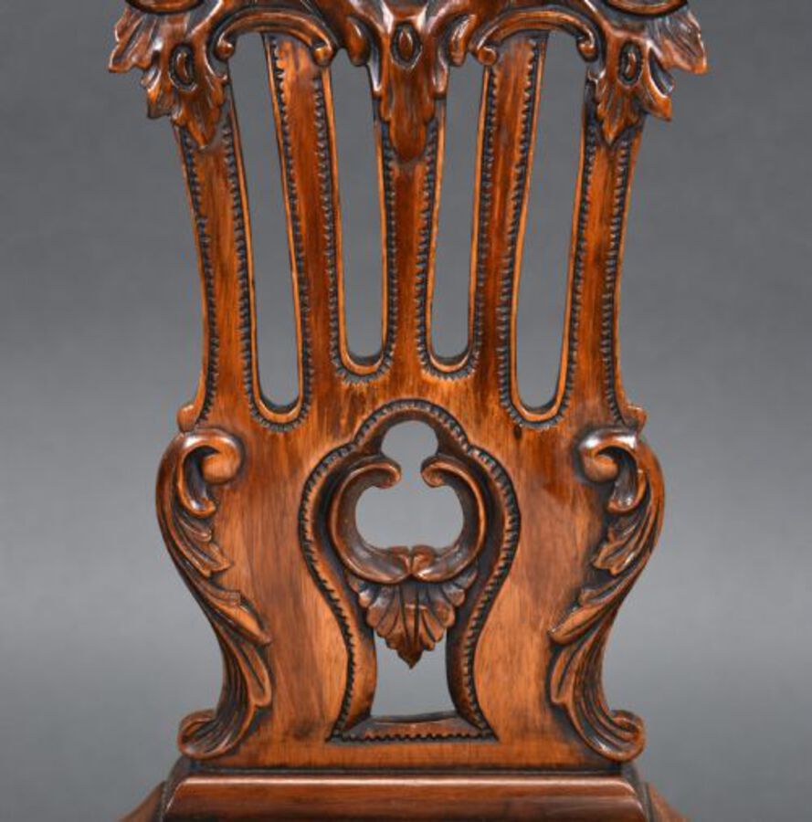 Antique Set of 8 Chippendale Style Dining Chairs