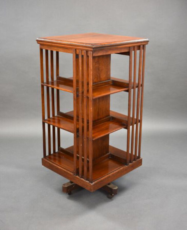 Antique Edwardian Mahogany Revolving Bookcase