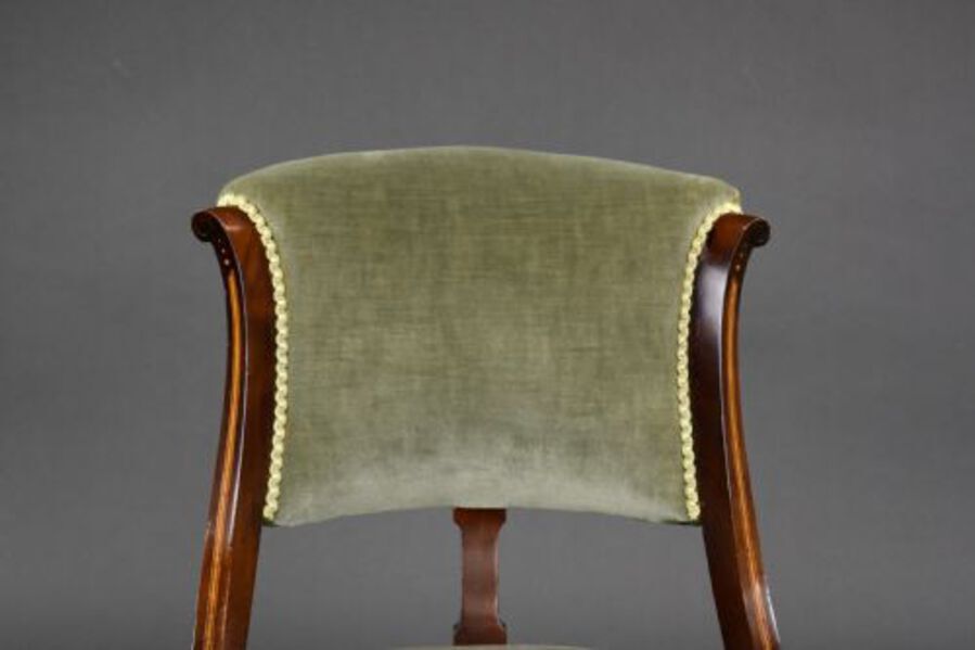 Antique Edwardian Mahogany Inlaid Nursing Chair