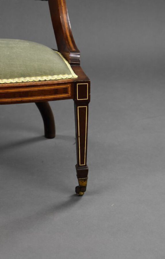 Antique Edwardian Mahogany Inlaid Nursing Chair