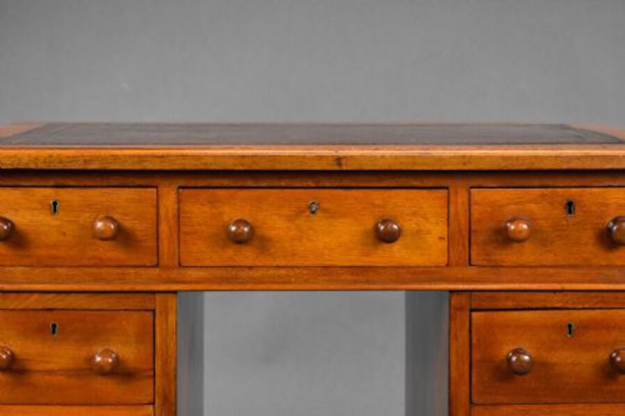 Antique Victorian Pedestal Desk