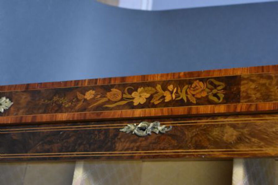 Antique Pair of Victorian Burr Walnut Marquetry Pier Cabinets