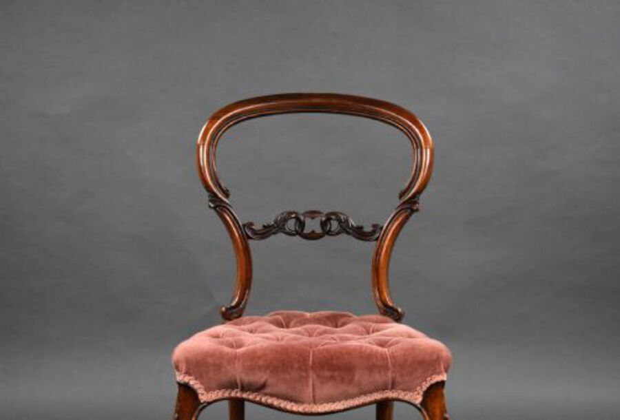 Antique Set Six Victorian Rosewood Dining Chairs