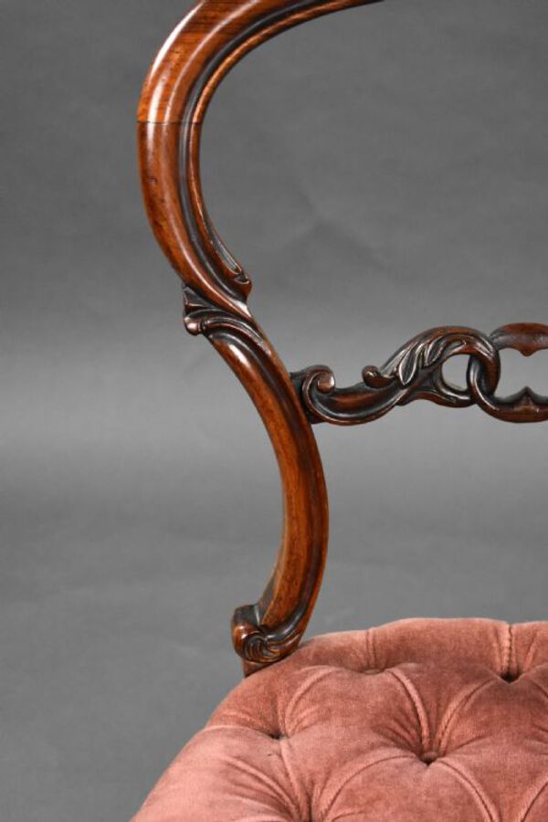 Antique Set Six Victorian Rosewood Dining Chairs