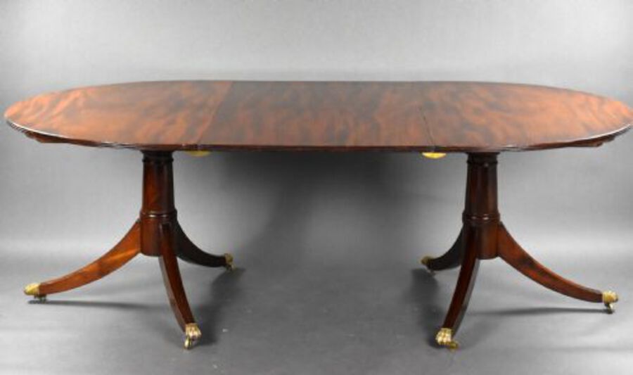 Antique Mahogany Regency Style Pedestal Dining Table