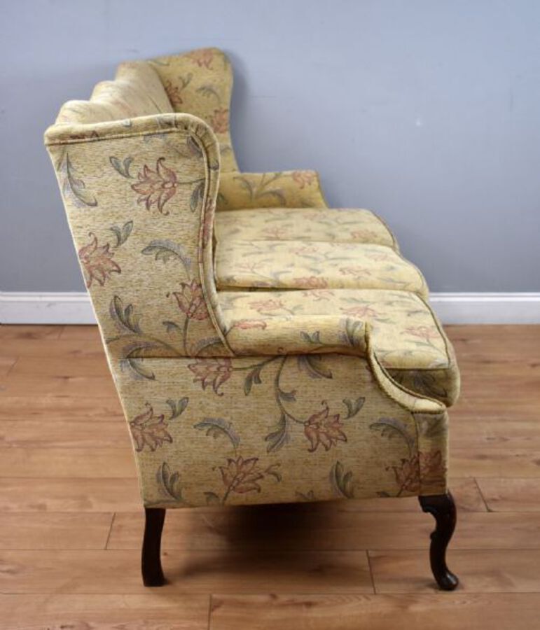 Antique Antique Queen Anne Style Wing Back Sofa