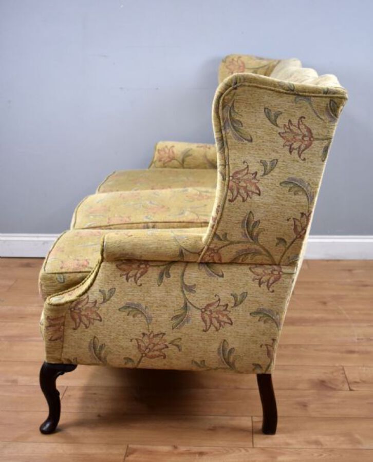 Antique Antique Queen Anne Style Wing Back Sofa