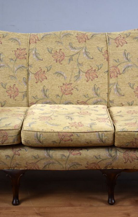 Antique Antique Queen Anne Style Wing Back Sofa