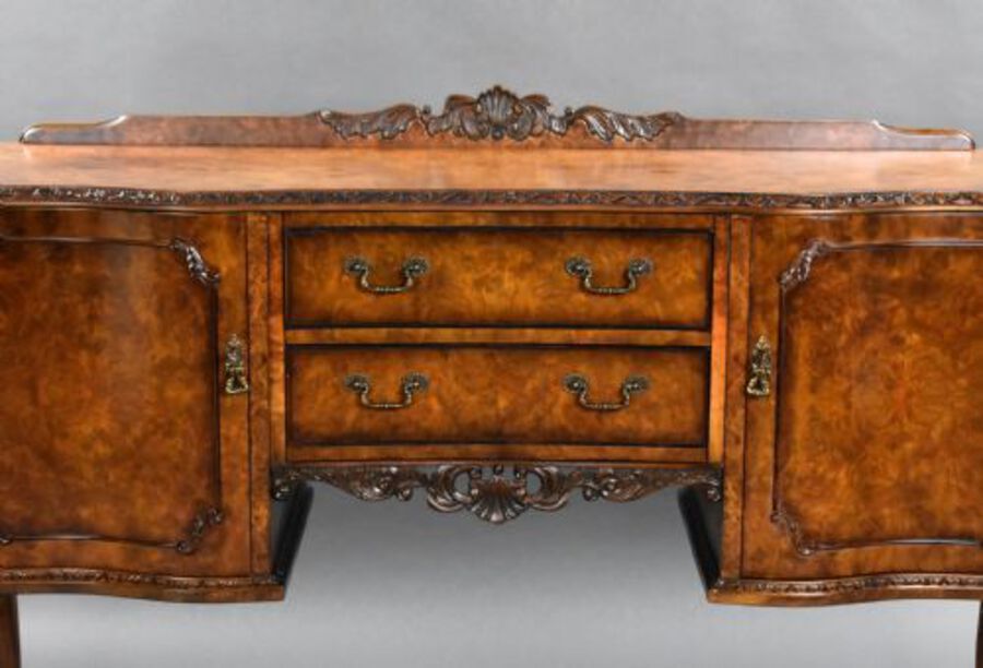 Antique 1930s Burr Walnut Dining Suite