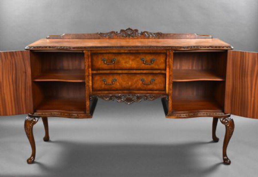 Antique 1930s Burr Walnut Dining Suite