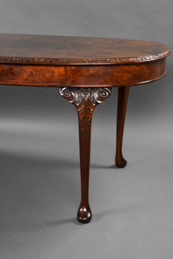 Antique 1930s Burr Walnut Dining Suite