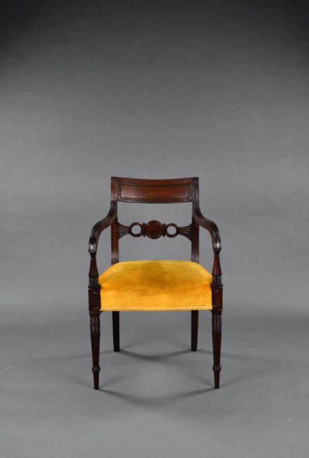 Antique Regency Mahogany Open Armchair