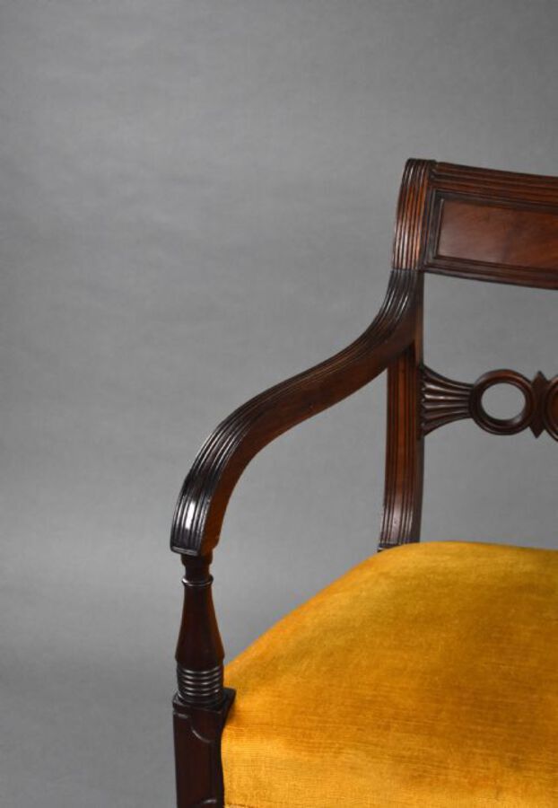 Antique Regency Mahogany Open Armchair