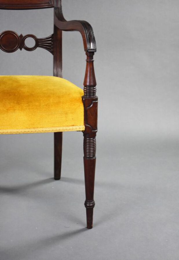 Antique Regency Mahogany Open Armchair