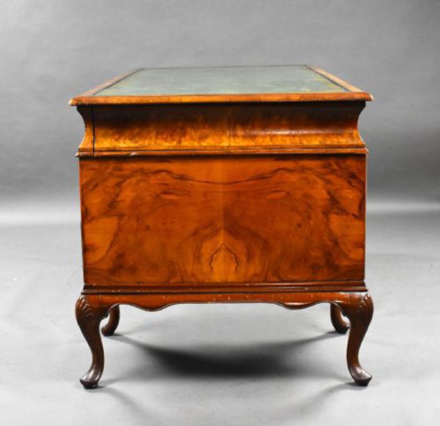 Antique Antique Burr Walnut Pedestal Desk