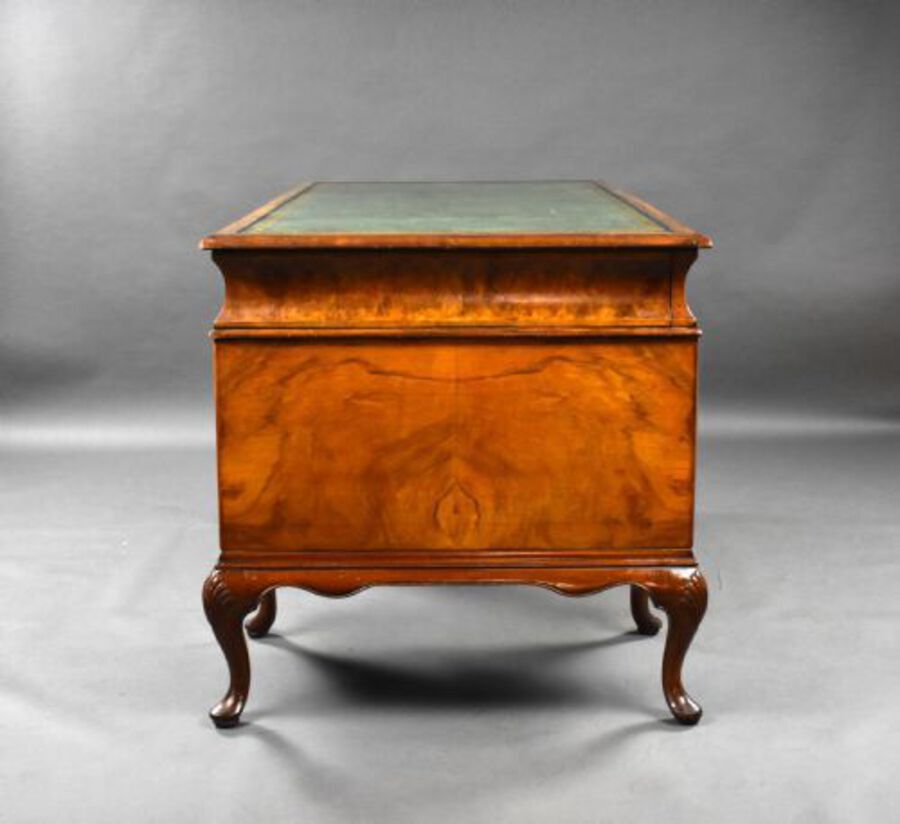 Antique Antique Burr Walnut Pedestal Desk