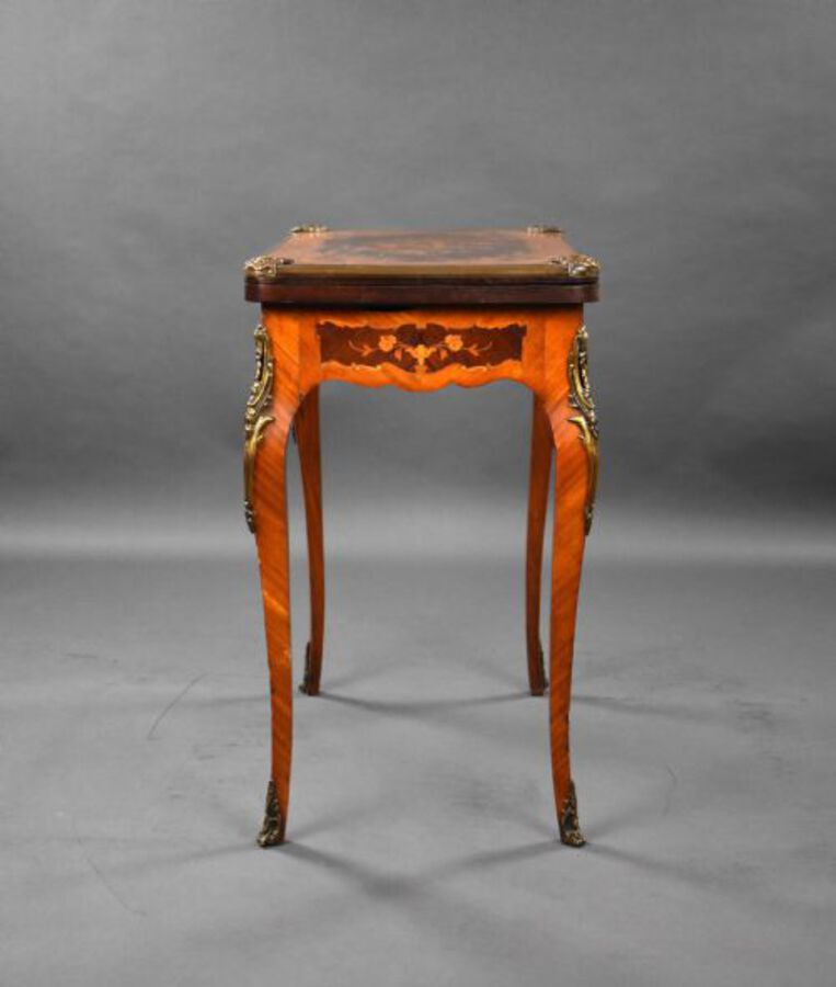 Antique Victorian Marquetry Card Table