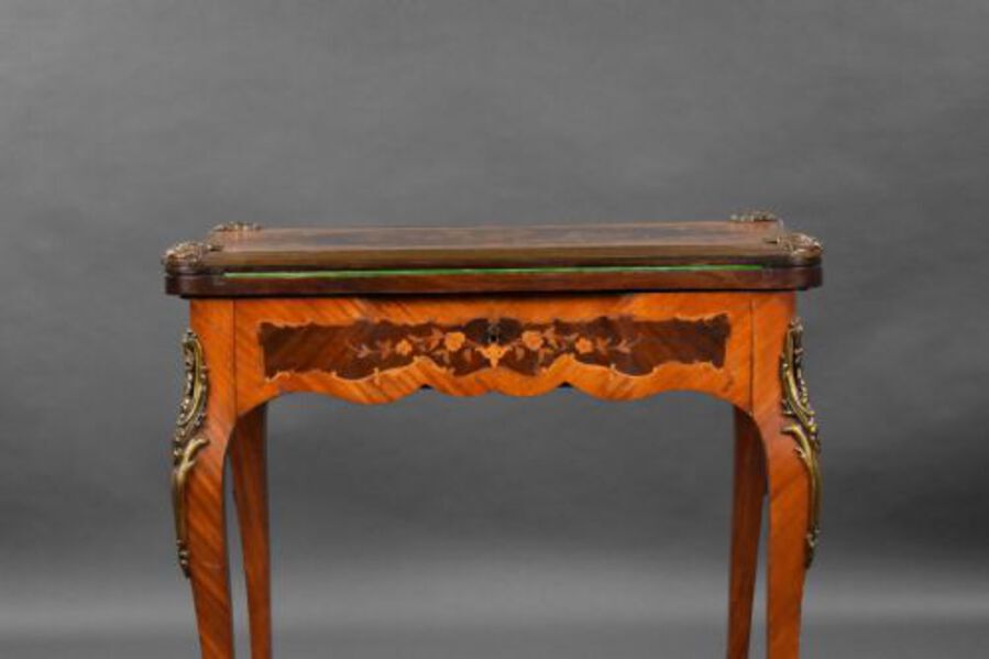 Antique Victorian Marquetry Card Table