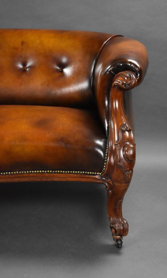 Antique Victorian Hand Dyed Leather Sofa