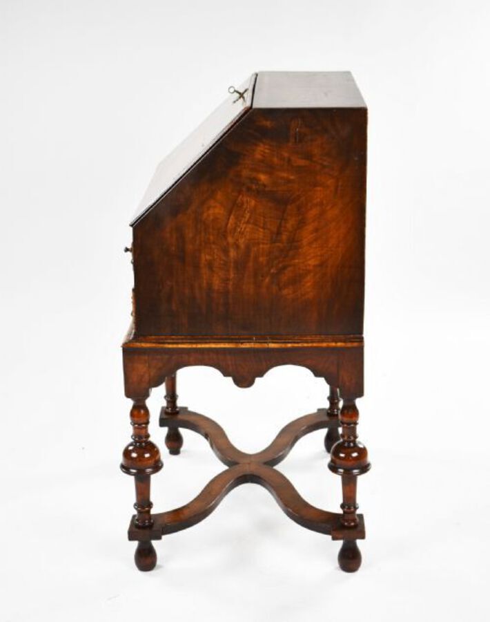 Antique William and Mary Style Walnut Bureau on stand