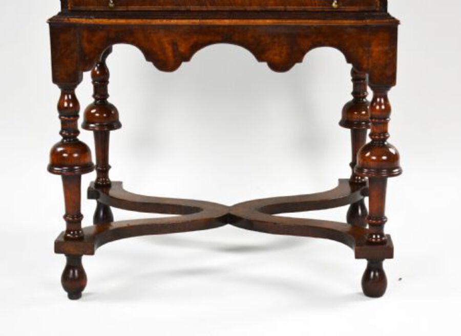 Antique William and Mary Style Walnut Bureau on stand