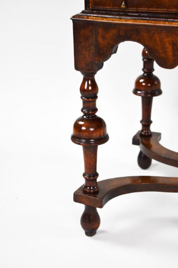 Antique William and Mary Style Walnut Bureau on stand