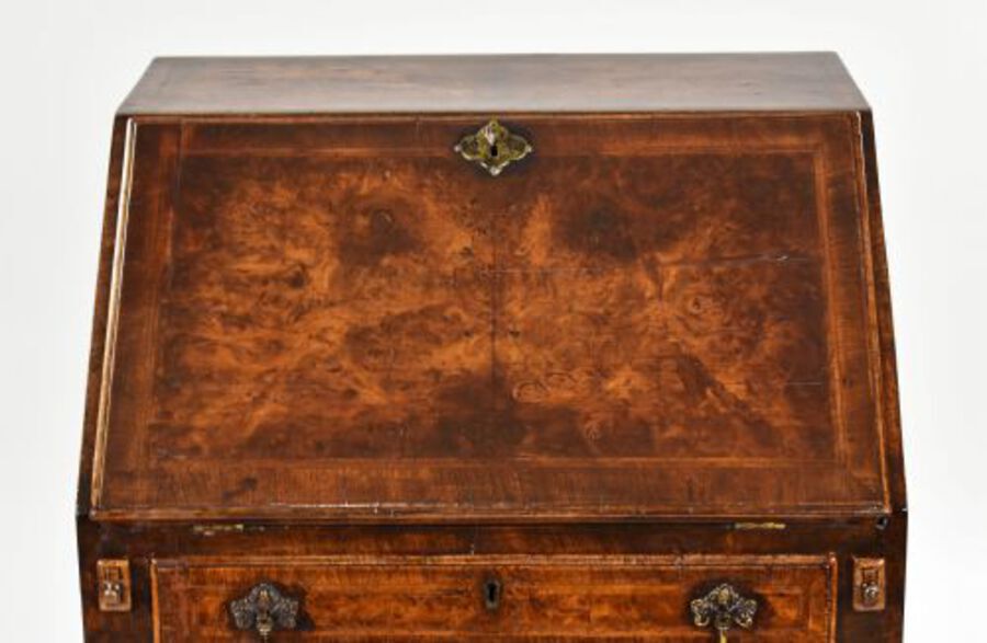 Antique William and Mary Style Walnut Bureau on stand