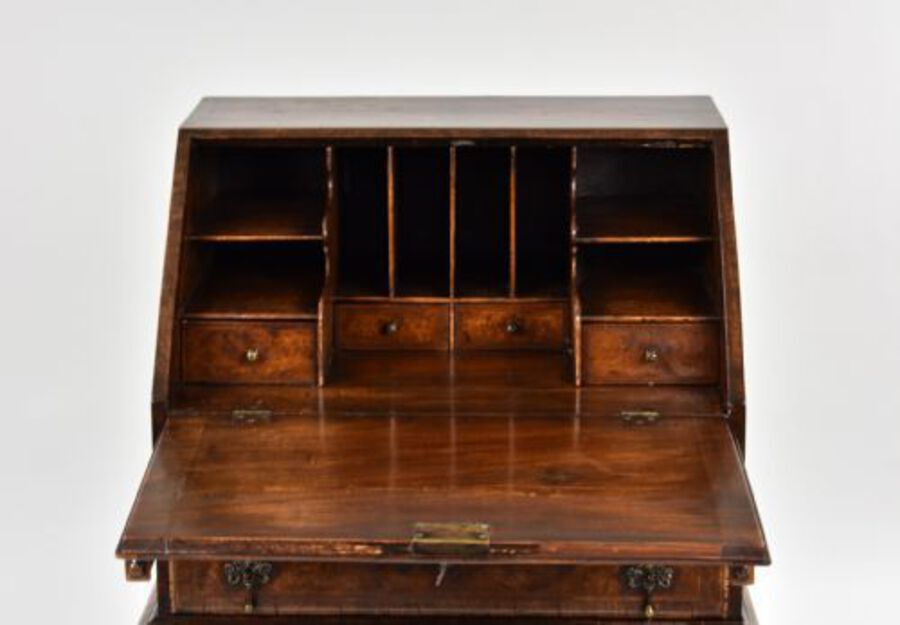 Antique William and Mary Style Walnut Bureau on stand