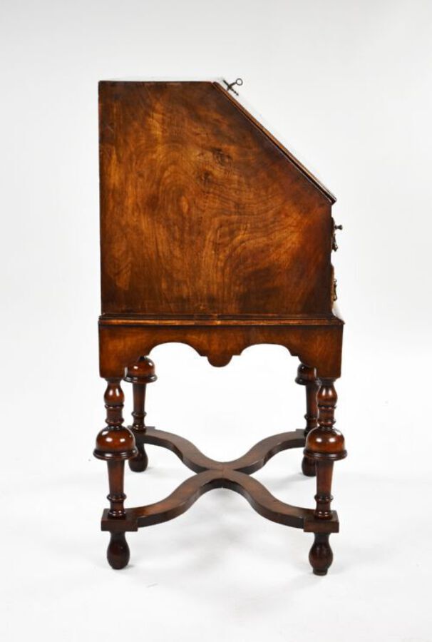Antique William and Mary Style Walnut Bureau on stand