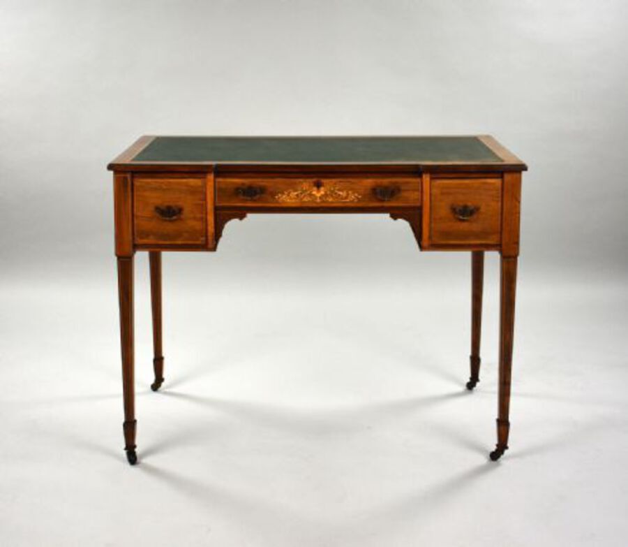 Antique Edwardian Inlaid Mahogany Writing Table