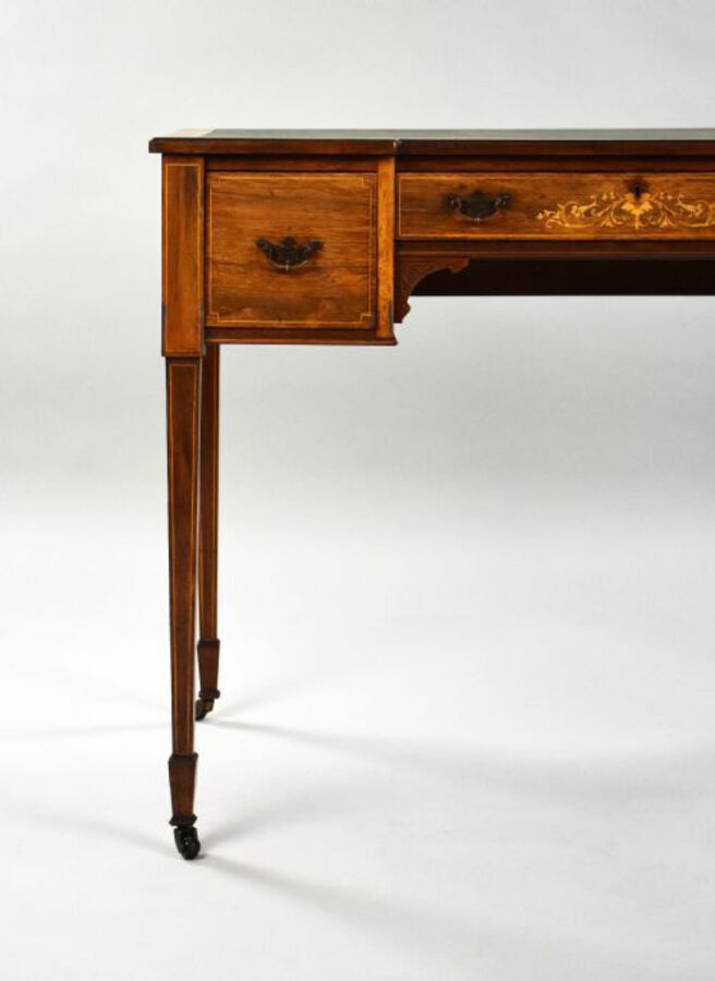 Antique Edwardian Inlaid Mahogany Writing Table