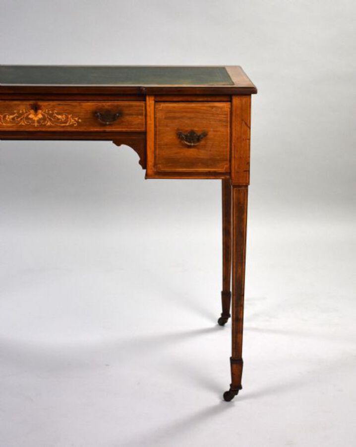 Antique Edwardian Inlaid Mahogany Writing Table